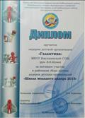 Диплом ДО МКОУ Ивушкинской ООШ "Галактика" (рук. Шувье В.В.) за активное участие в районном сборе лидеров детских организаций "Школа молодого лидера 2015"
